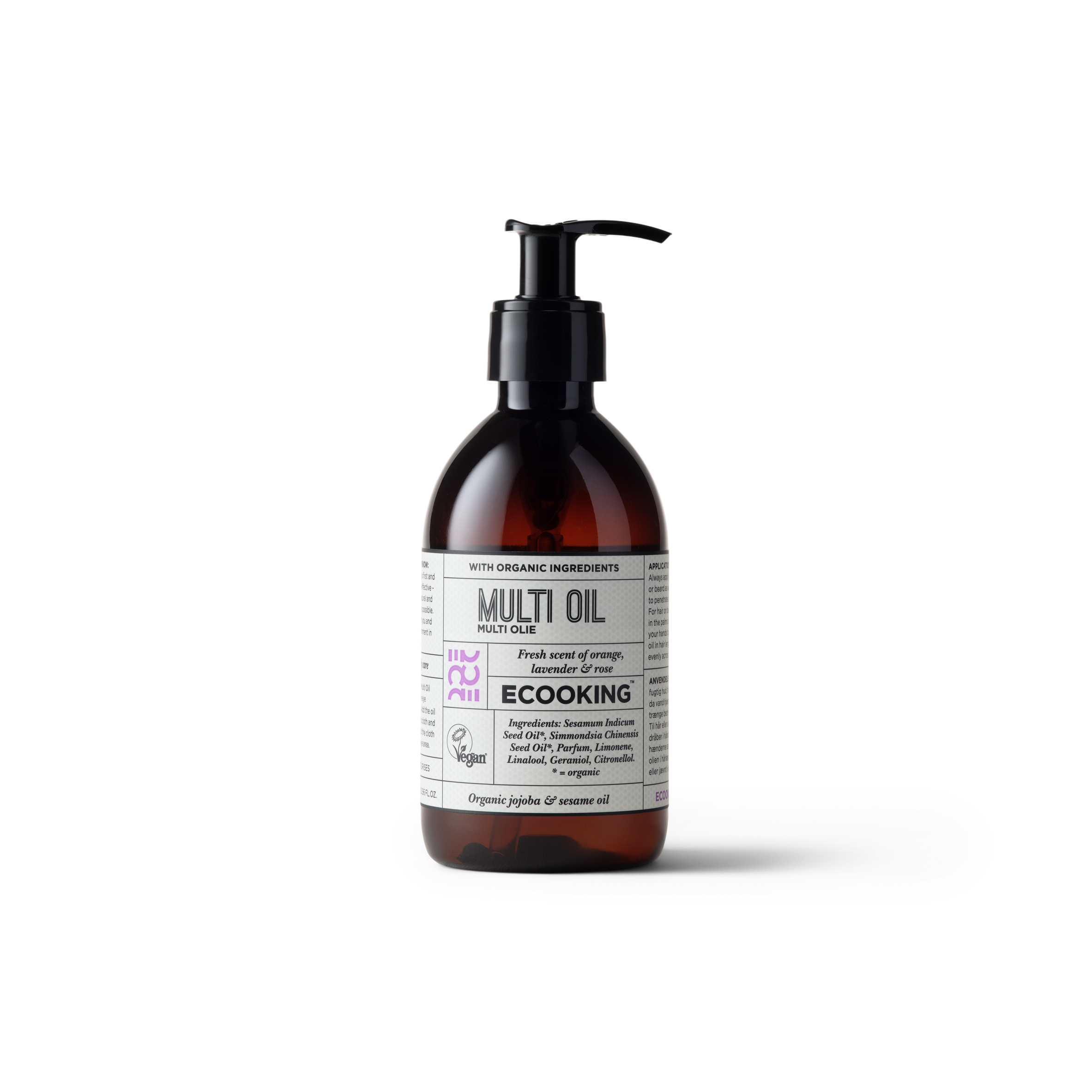Multi olie 300 ml med pumpe fra ECOOKING. Vegansk olie lavet af økologiske olier.